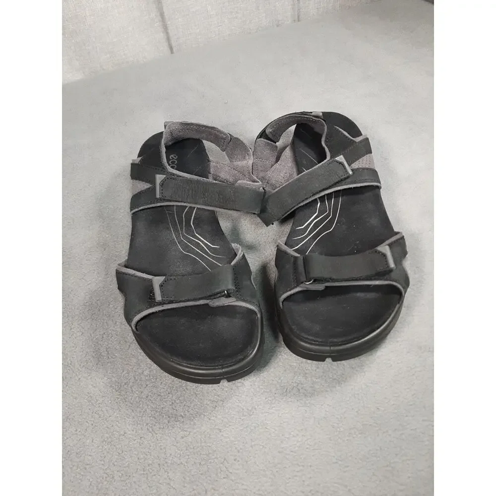Ecco Yucatan Sandals Mens 6-6.5/EU 39 Black Nubuck Gorpcore Hiking Nature Beach